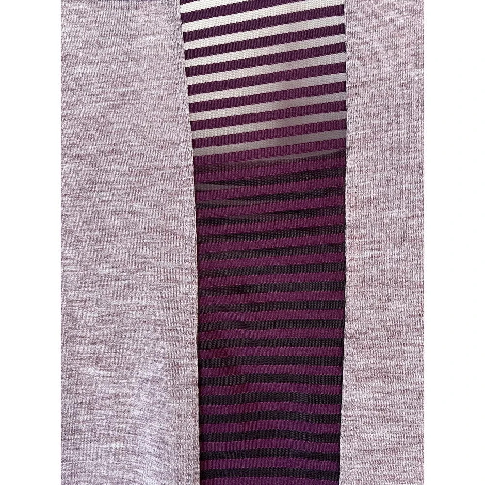 Free2B women's long sleeve top with mesh detail in heathered purple, size XXL - Picture 5 of 9